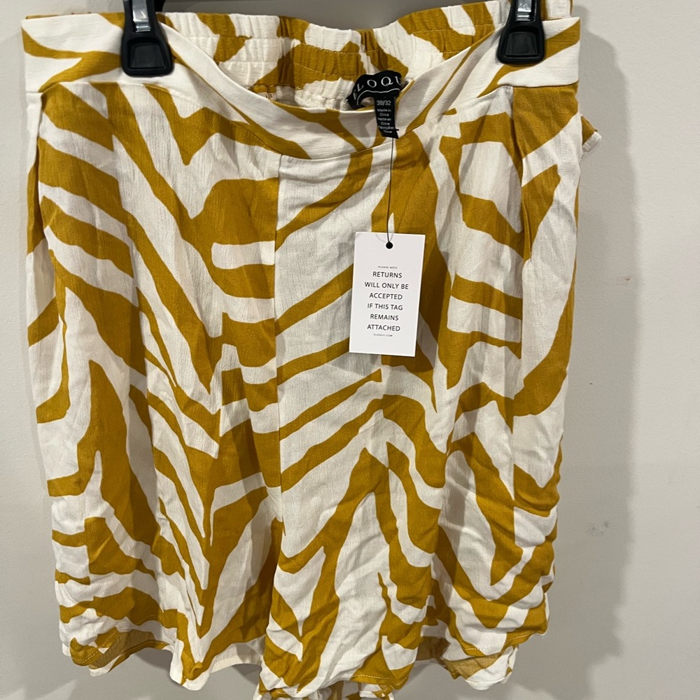 LOQ Mustard and White Zebra Mini Skirt